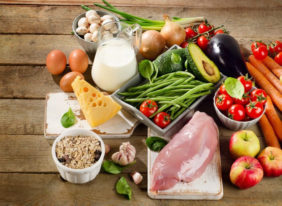 Różnorodność produktów dopuszczalna dla osób z zapaleniem żołądka stosujących dietę „Tabela 6